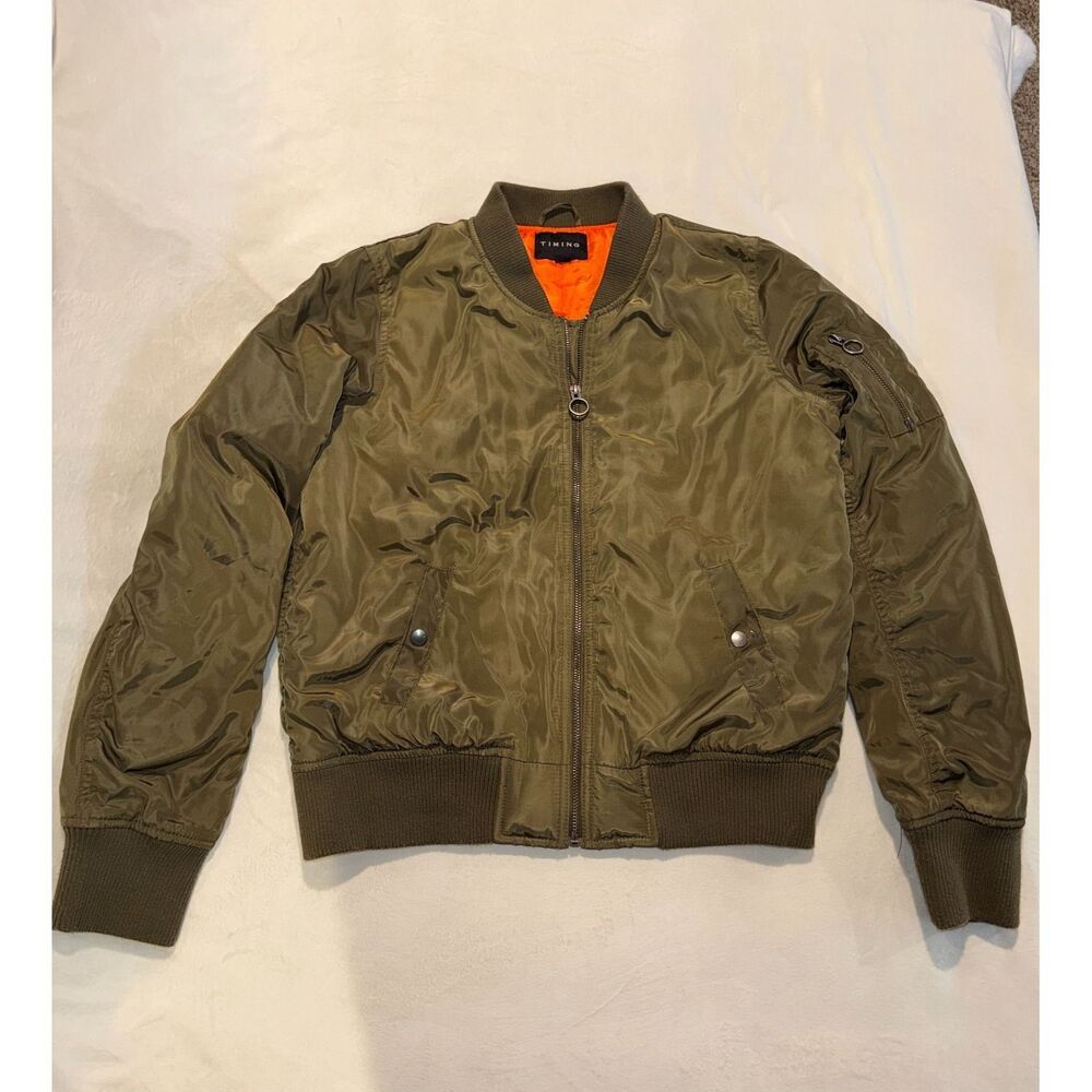 Timing Industries MA-1 Bomber Jacket Woman Size L (247)